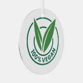 Aangepaste tekst Vegan Metalen Ornament (Voorkant Rechts)