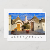 Aangepaste tekst, verbluffende stad Alberobello, P Briefkaart (Voorkant / Achterkant)