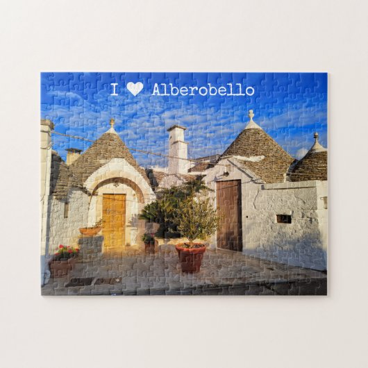 Aangepaste tekst, verbluffende stad Alberobello, P Legpuzzel (Horizontaal)