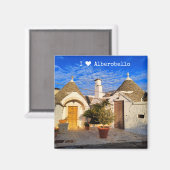 Aangepaste tekst, verbluffende stad Alberobello, P Magneet (Voorkant / Achterkant)