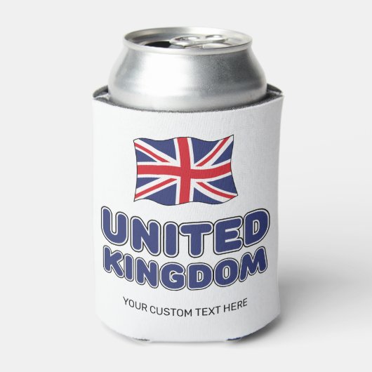 Aangepaste tekst Verenigd Koninkrijk Vlag Blikjeskoeler (Blikje Voorkant)