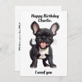 Aangepaste tekst, Verjaardag Frenchie pup verjaard Feestdagenkaart (Voorkant / Achterkant)