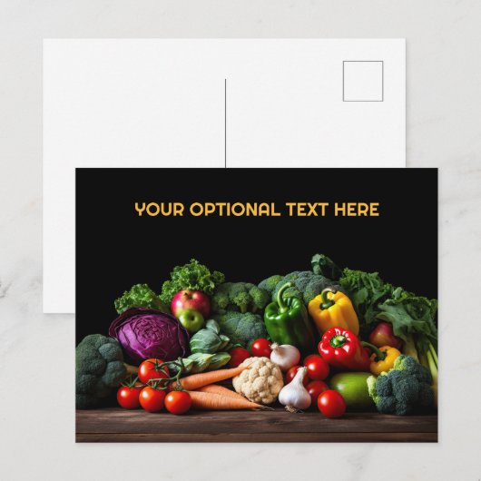 Aangepaste tekst Verse groenten Briefkaart (Voorkant / Achterkant)
