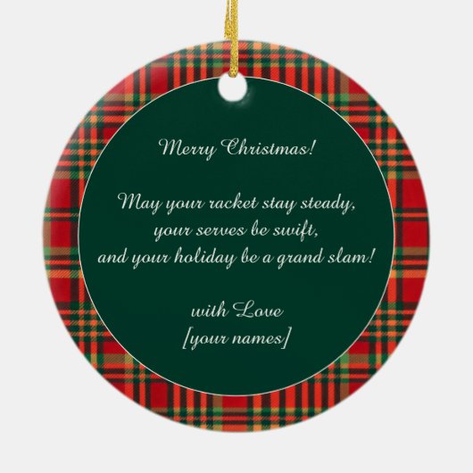 🎾🎄Aangepaste tekst, Versier het veld Keramisch Ornament (Achterkant)