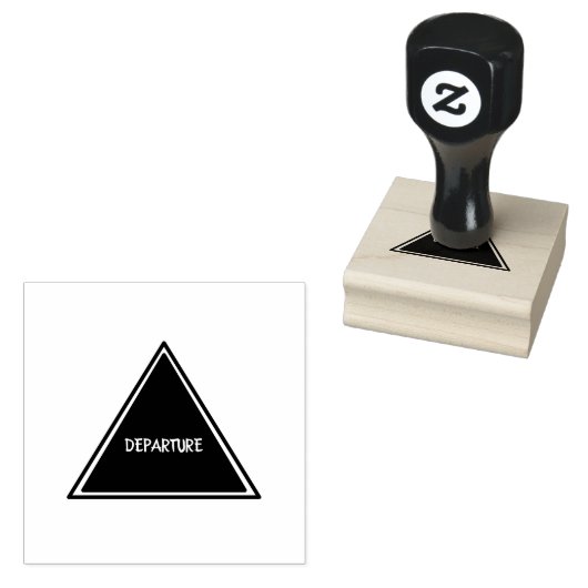 Aangepaste tekst VERTREK Wood Art Deep Paarse Ink Rubberstempel (Gestempeld)