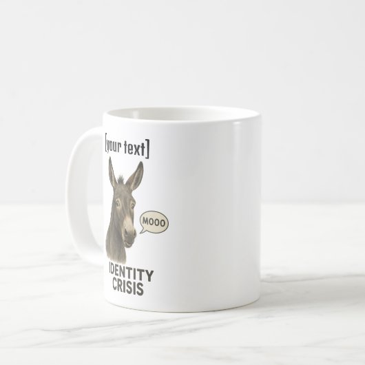 Aangepaste tekst Verwarde ezel Koffiemok (Voorkant links)