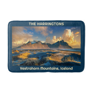 Aangepaste tekst Vestrahorn-bergen, IJsland Badmat