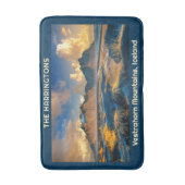Aangepaste tekst Vestrahorn-bergen, IJsland Badmat (Voorkant Verticaal)