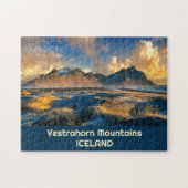 Aangepaste tekst Vestrahorn-bergen, IJsland Legpuzzel (Horizontaal)