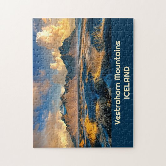 Aangepaste tekst Vestrahorn-bergen, IJsland Legpuzzel (Verticaal)