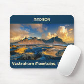 Aangepaste tekst Vestrahorn-bergen, IJsland Muismat (Met muis)