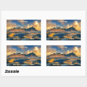 Aangepaste tekst Vestrahorn-bergen, IJsland Rechthoekige Sticker (Vel)