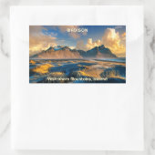 Aangepaste tekst Vestrahorn-bergen, IJsland Rechthoekige Sticker (Tas)