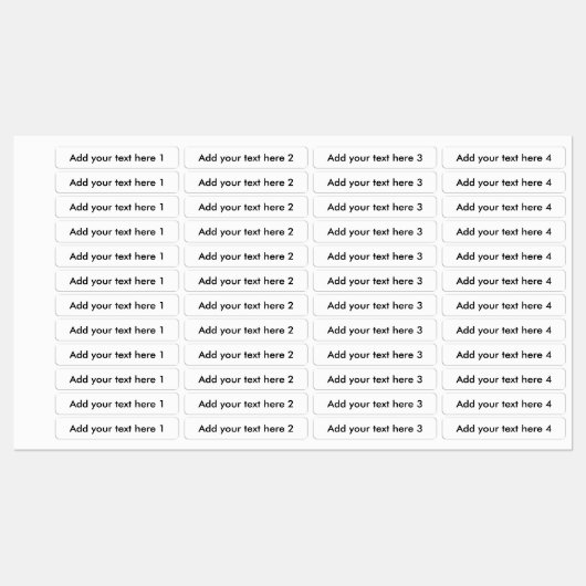 Aangepaste tekst Vier verschillende opties Fabric Labels (Vel)
