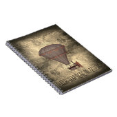 Aangepaste tekst vintage ballon steampunk sepia ti notitieboek (Rechterzijde)