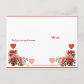 Aangepaste tekst vintage klaproos verjaardagsboeke briefkaart (Achterkant)