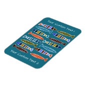 Aangepaste tekst visPatroon en kleurenmagneet Magneet (Linkerzijde)