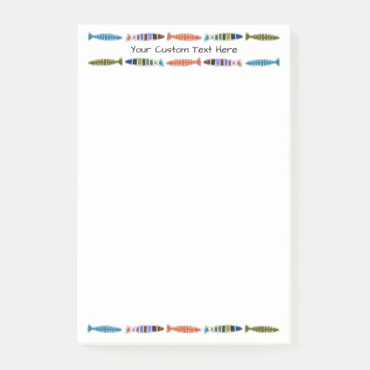 Aangepaste tekst vispatroon Post-it notities Post-it® Notes (Voorkant)