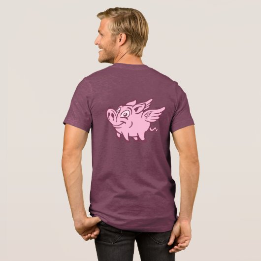 Aangepaste tekst vliegende varkens Tri-Blend shirt (Voorkant)
