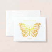 Aangepaste tekst vlinder verjaardag cumpleanos gou folie kaarten (Voorkant met envelop)
