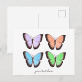 Aangepaste tekst  vlinders briefkaart (Voorkant / Achterkant)