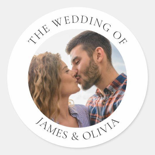 Aangepaste tekst Voeg foto bruiloft Sticker (Voorkant)