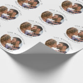 Aangepaste tekst Voeg foto toe Trouwen Cadeaupapier (Hoek)