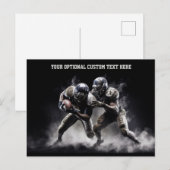 Aangepaste tekst voetbalspelers illustratie briefkaart (Voorkant / Achterkant)
