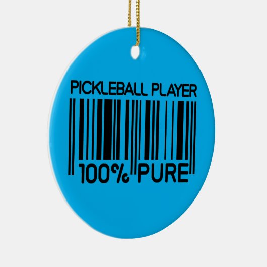 Aangepaste tekst voor 100% pickleball-speler keramisch ornament (Rechts)
