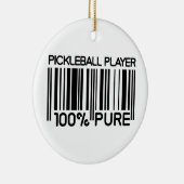 Aangepaste tekst voor 100% pickleball-speler keramisch ornament (Rechts)