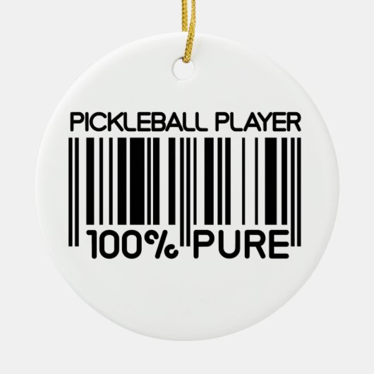 Aangepaste tekst voor 100% pickleball-speler keramisch ornament (Voorkant)