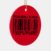 Aangepaste tekst voor 100% pickleball-speler keramisch ornament (Rechts)