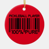 Aangepaste tekst voor 100% pickleball-speler keramisch ornament (Voorkant)