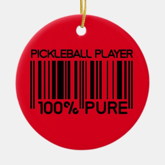 Aangepaste tekst voor 100% pickleball-speler keramisch ornament (Voorkant)