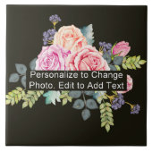 Aangepaste tekst voor aangepaste Floral Photo Artw Tegeltje (Voorkant)