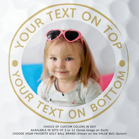 Aangepaste tekst voor aangepaste fotokleuren golfballen