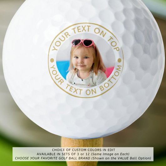 Aangepaste tekst voor aangepaste fotokleuren golfballen