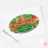 Aangepaste tekst voor aardbeienjam ovale sticker (Envelop)