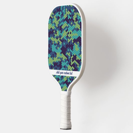 Aangepaste tekst voor Abstract blauw Honeycomb-pat Pickleball Paddle (Links)