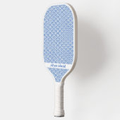 Aangepaste tekst voor abstract kustblauw golfpatro pickleball paddle (Links)