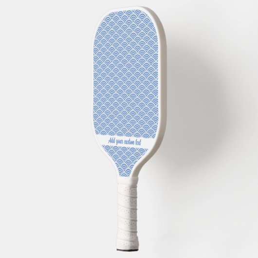 Aangepaste tekst voor abstract kustblauw golfpatro pickleball paddle (Links)