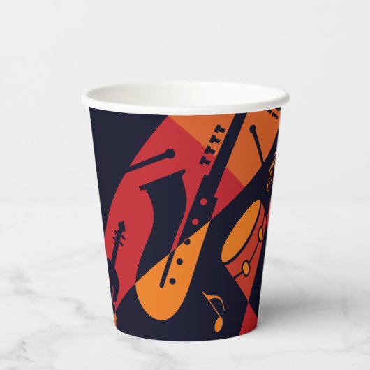 Aangepaste tekst voor abstracte muziek papieren bekers (Achterkant)