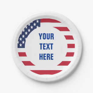 Aangepaste tekst voor Amerikaanse vlag Papieren Bordje