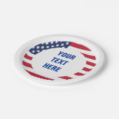 Aangepaste tekst voor Amerikaanse vlag Papieren Bordje (Gekanteld)