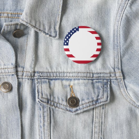 Aangepaste tekst voor Amerikaanse vlag Ronde Button 5,7 Cm (In situ)