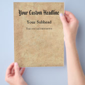 Aangepaste tekst voor Antiek papieren achtergrond Flyer (Hand)