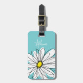 Aangepaste tekst voor Aqua en Yellow Whimsical Dai Bagagelabel (Voorkant verticaal)
