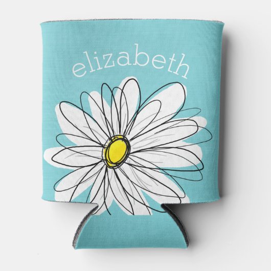 Aangepaste tekst voor Aqua en Yellow Whimsical Dai Blikjeskoeler (Voorkant)