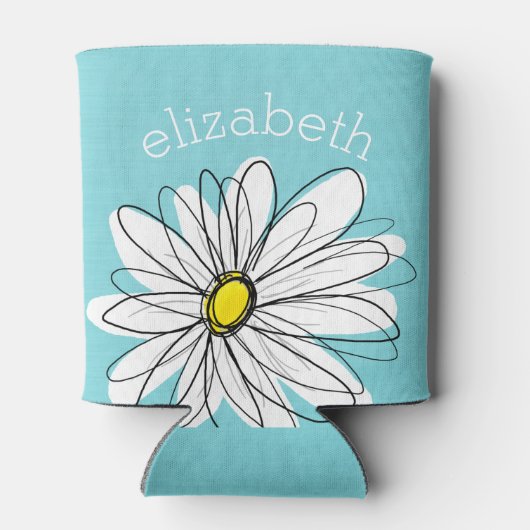 Aangepaste tekst voor Aqua en Yellow Whimsical Dai Blikjeskoeler (Achterkant)