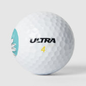 Aangepaste tekst voor Aqua en Yellow Whimsical Dai Golfballen (Logo)